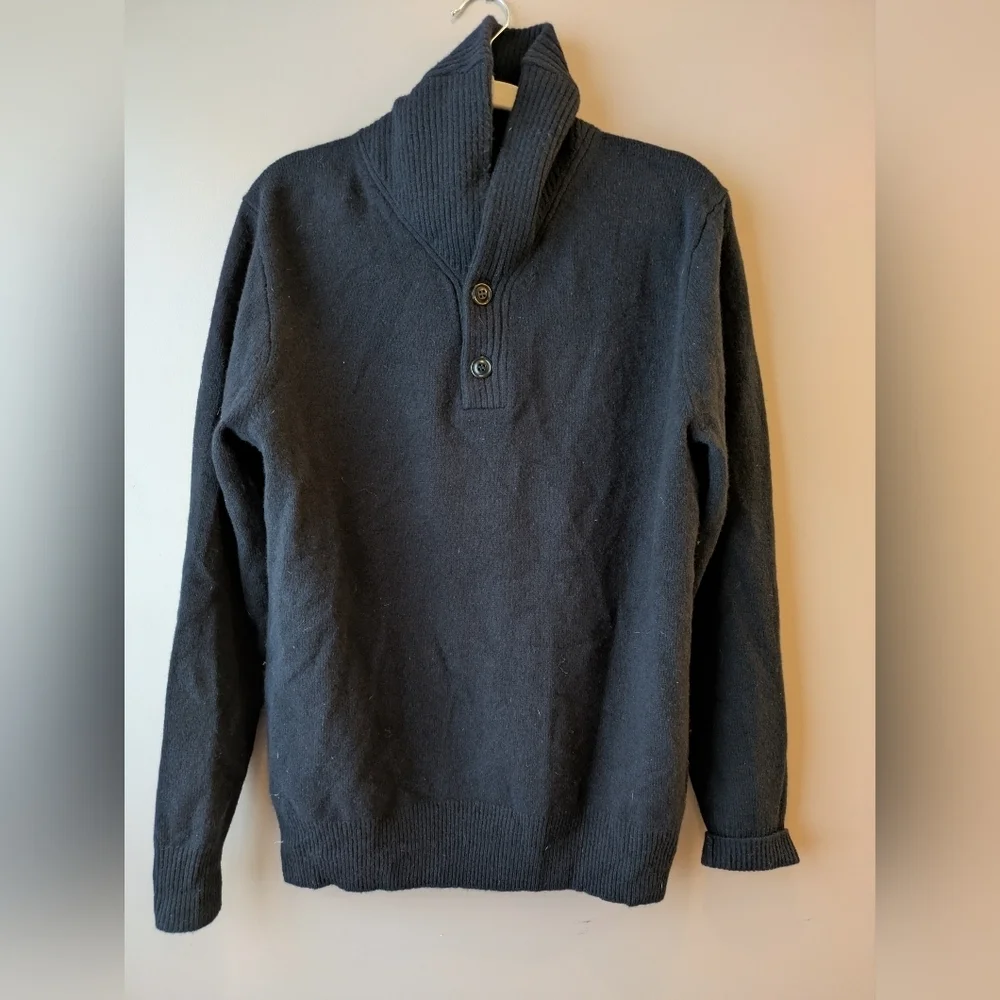 J. Crew Men's Shawl Neck Lambs Wool Pullover M